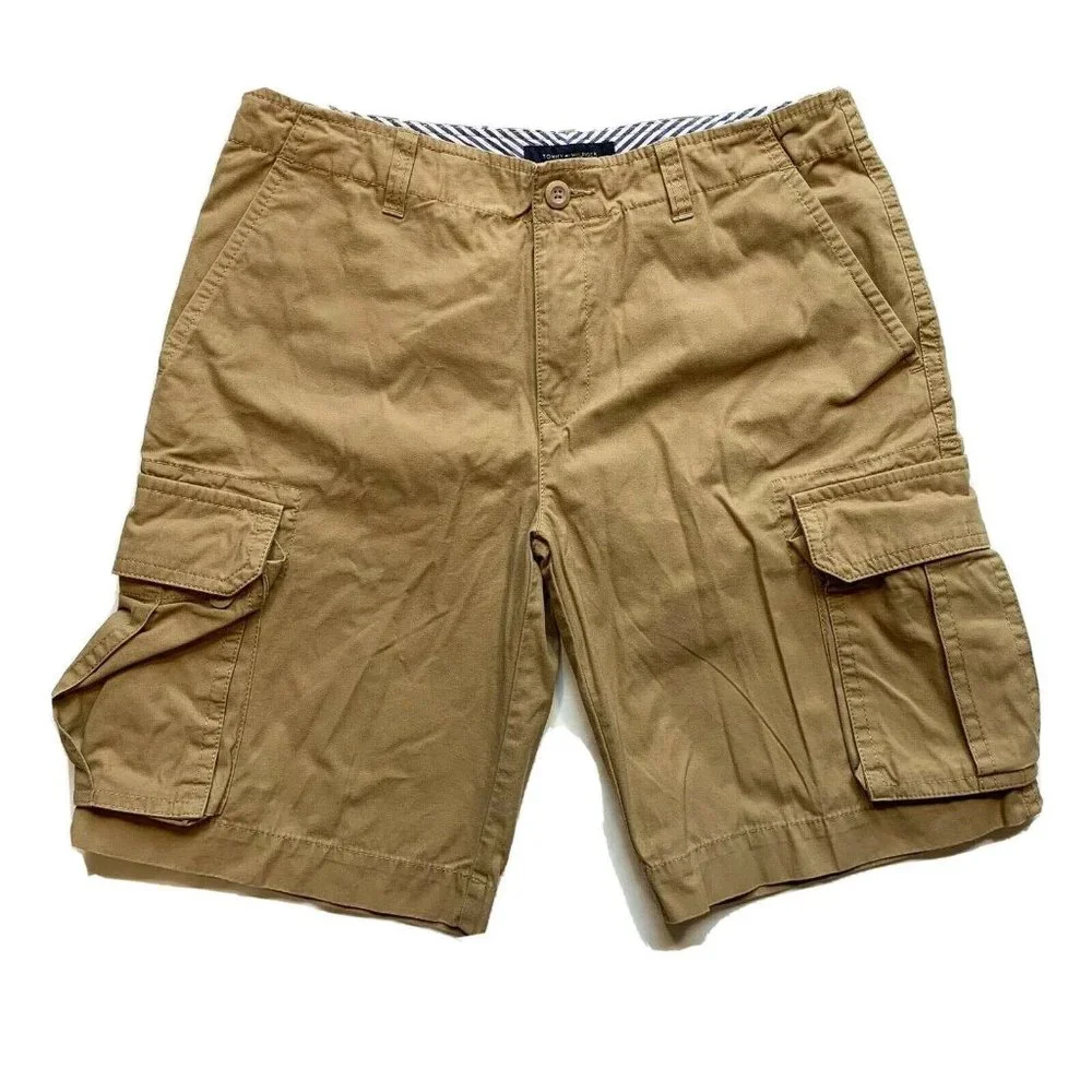 Tommy Hilfiger Cargo‎ Shorts Mens 33 (35x11.5) Relaxed Longer Length Heavyweight